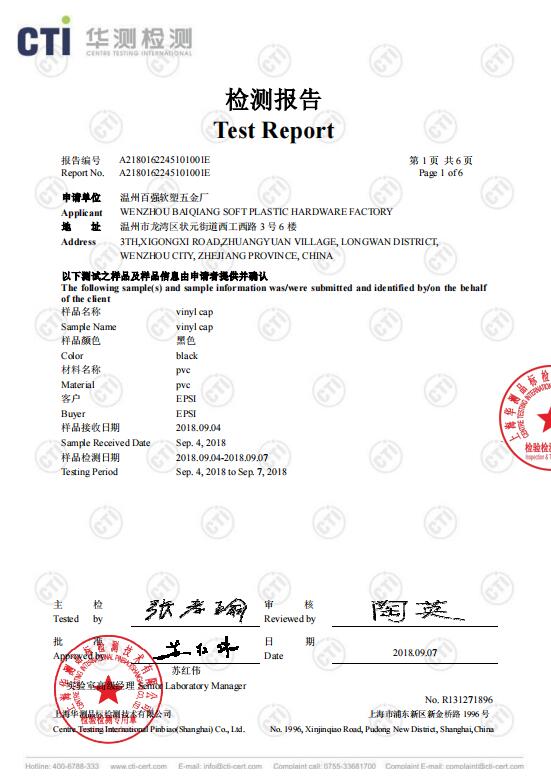 California 65 test report